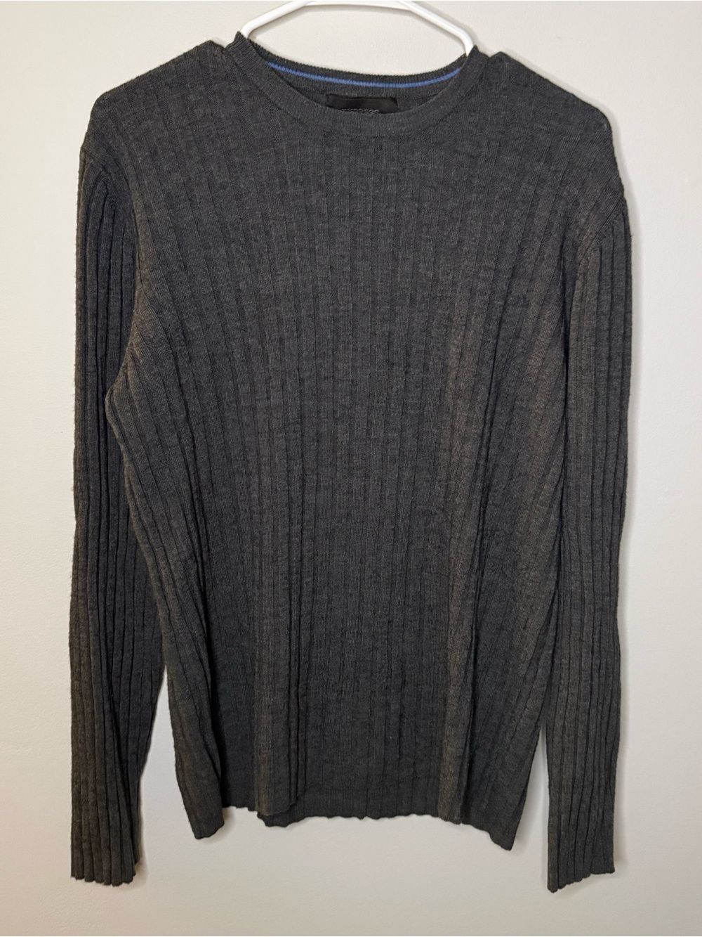 Vintage 90s Express Gray Wool Ribbed Sweater